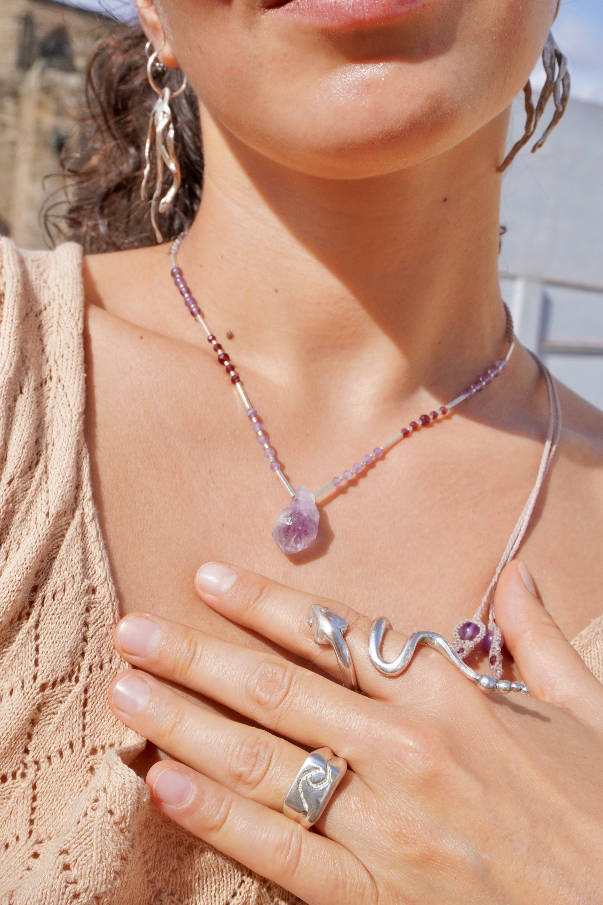 Collar Amatista y Granates