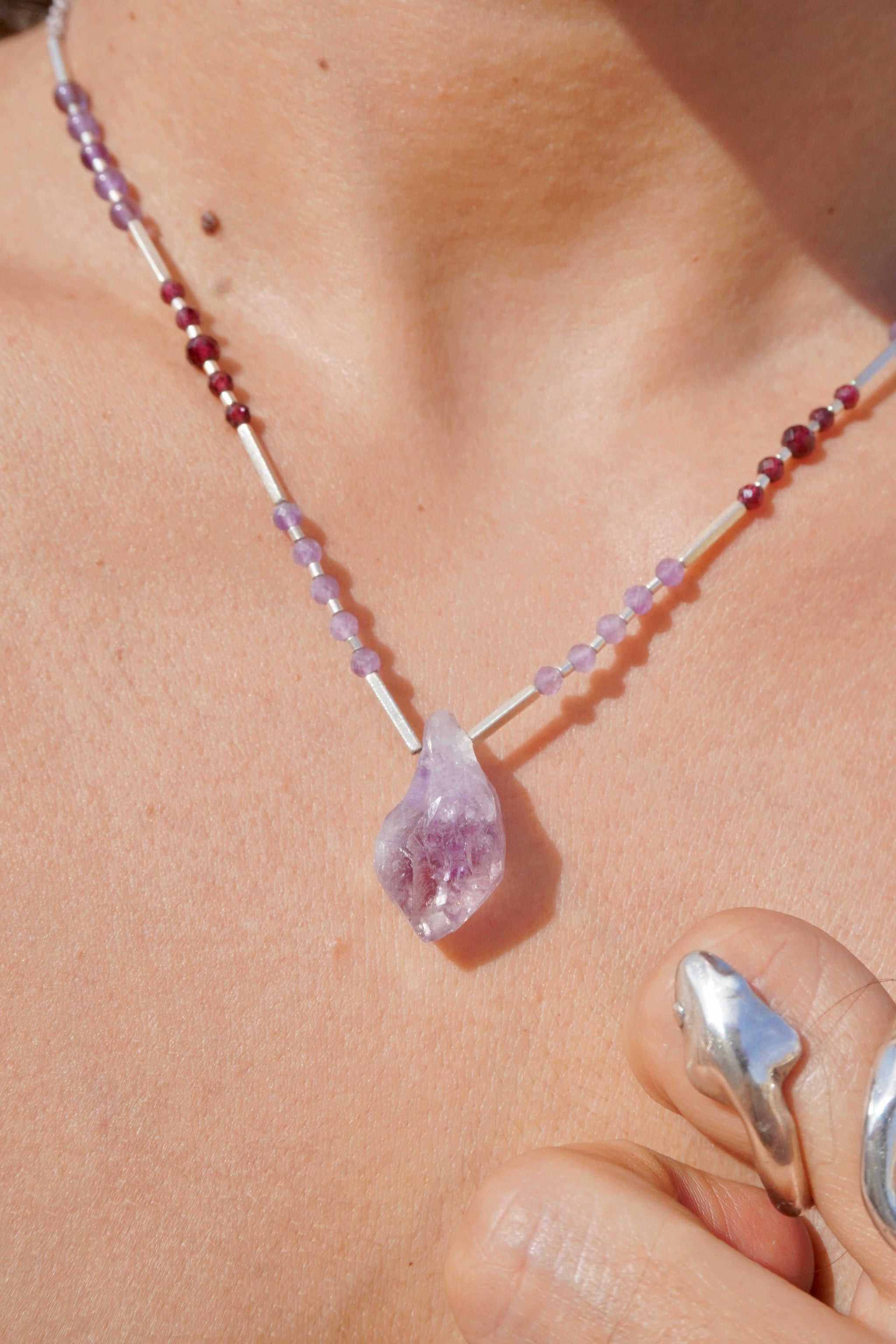 Collar Amatista y Granates