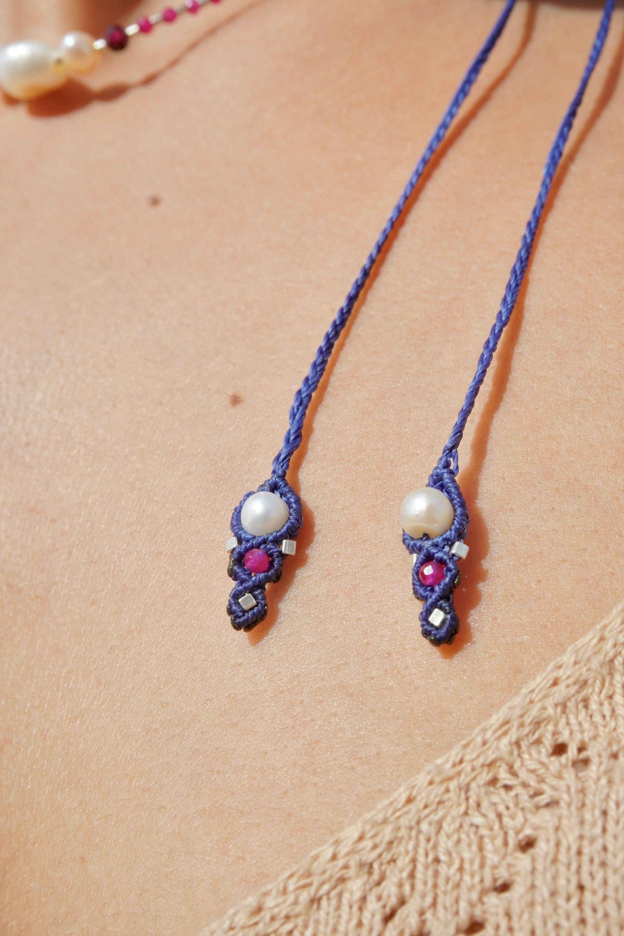 Collar Perlas, Rubí y Granate