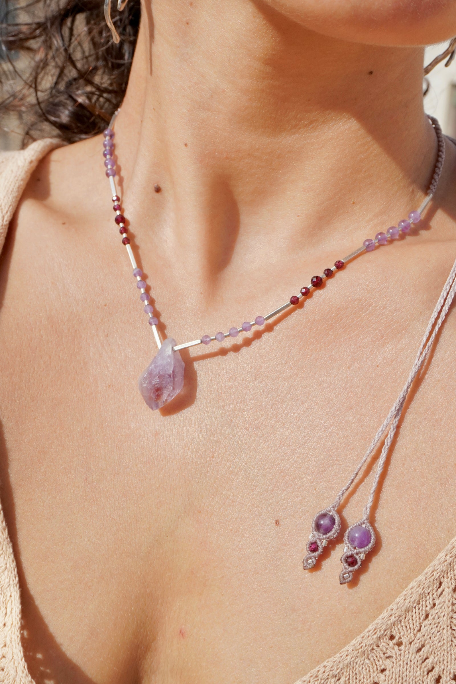 Collar Amatista y Granates