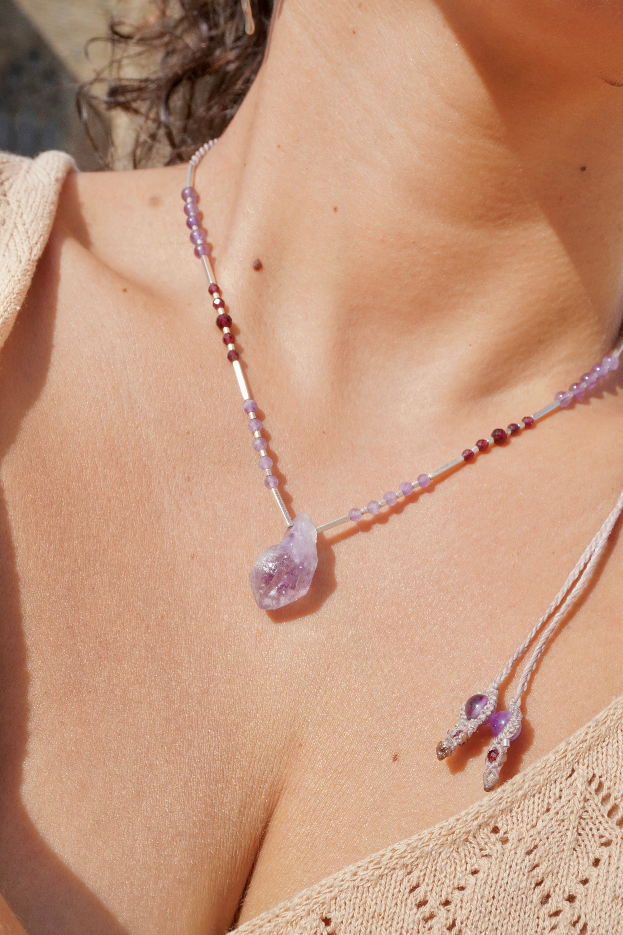 Collar Amatista y Granates