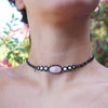 Choker de Rodonita, Perlas y Amatista