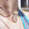 Collar Punta de Cuarzo en bruto y Rubíes