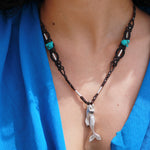 Collar Sirena tejida con Turquesa