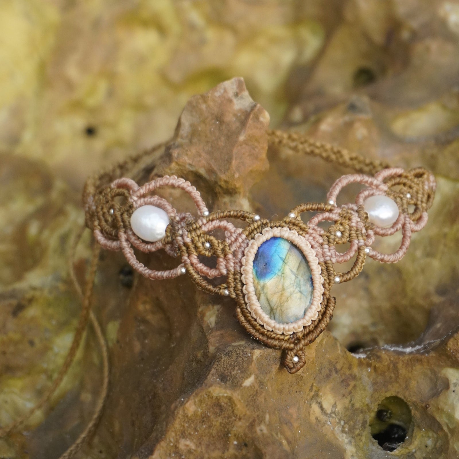 Gargantilla de Labradorita y Perlas