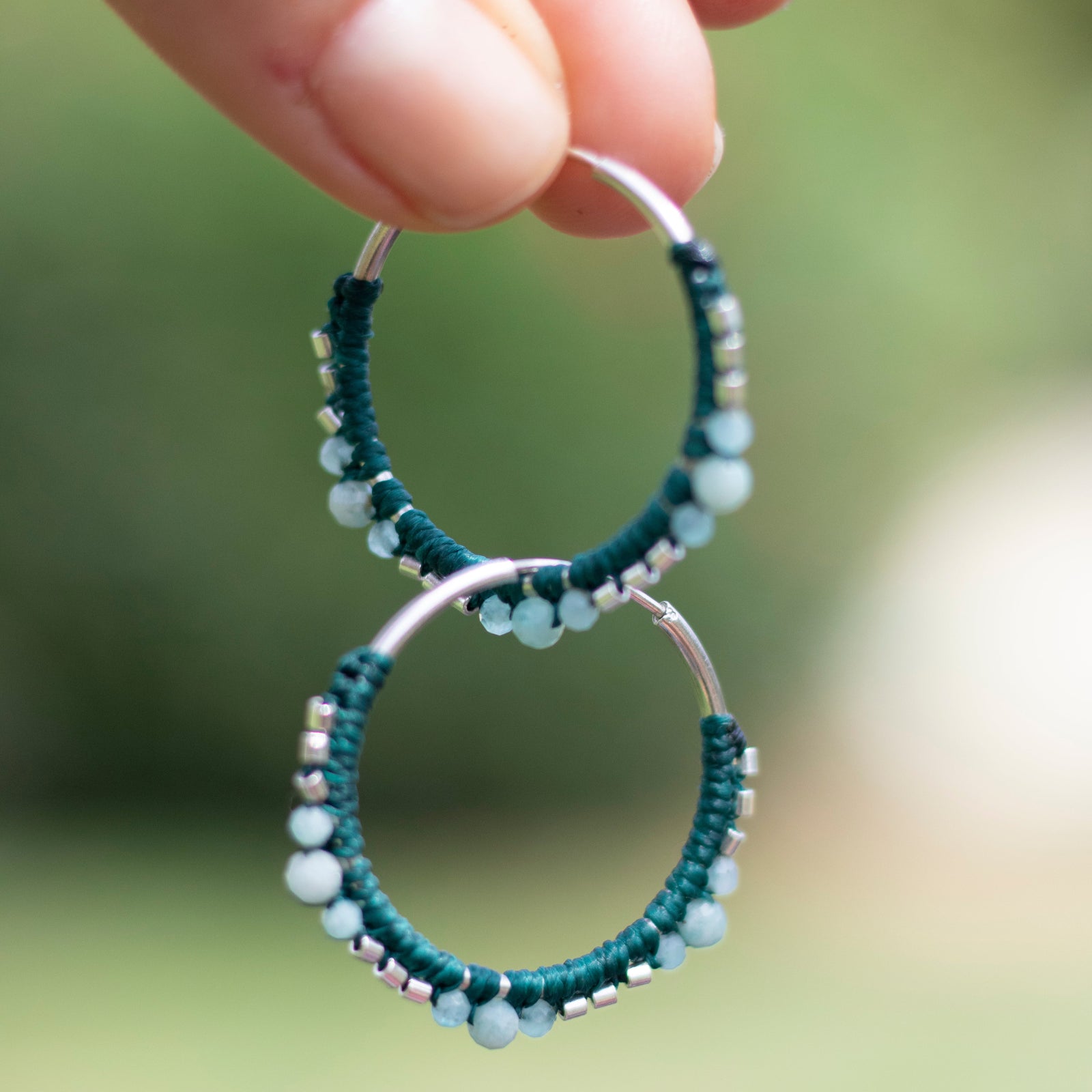Aros de plata con Amazonita