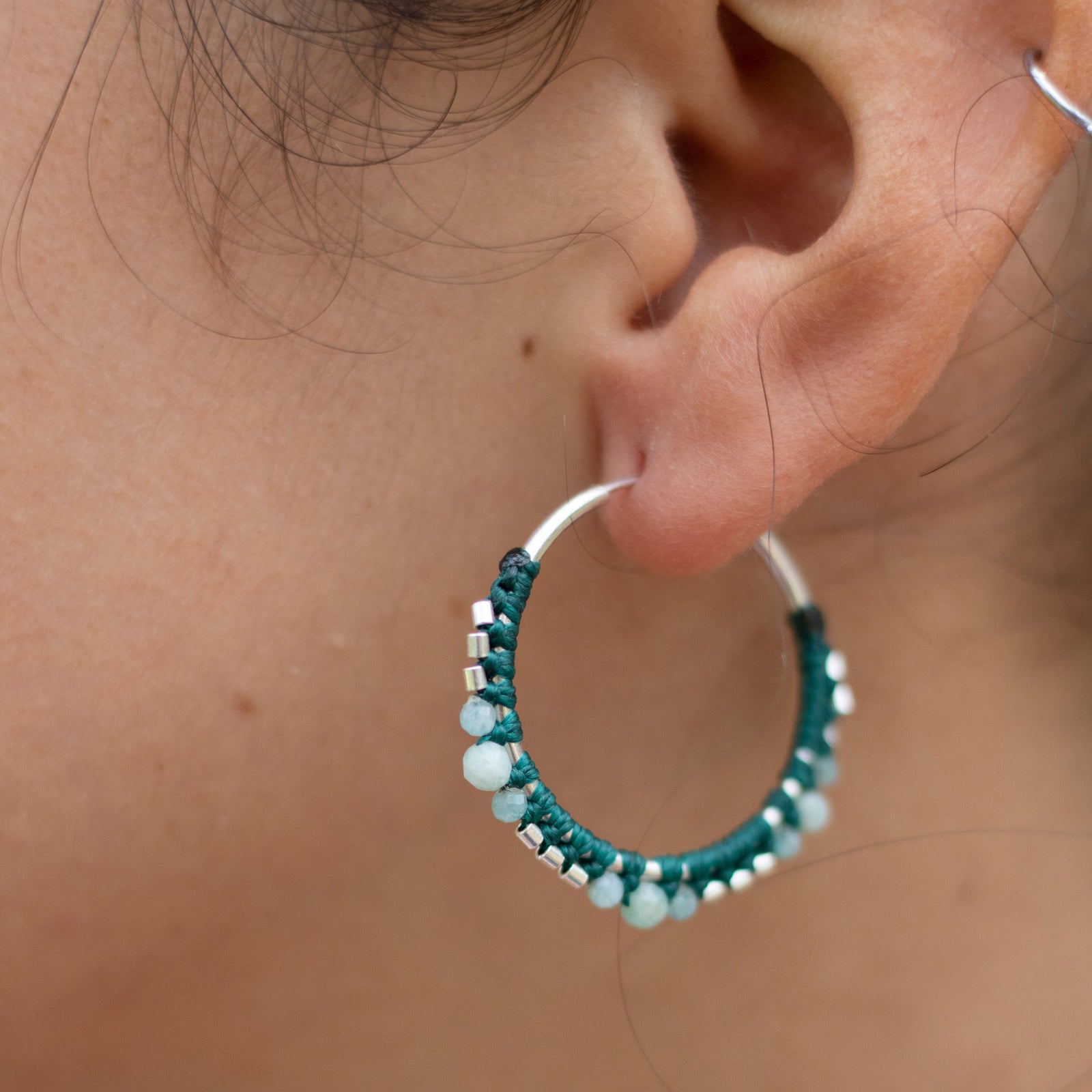 Aros de plata con Amazonita