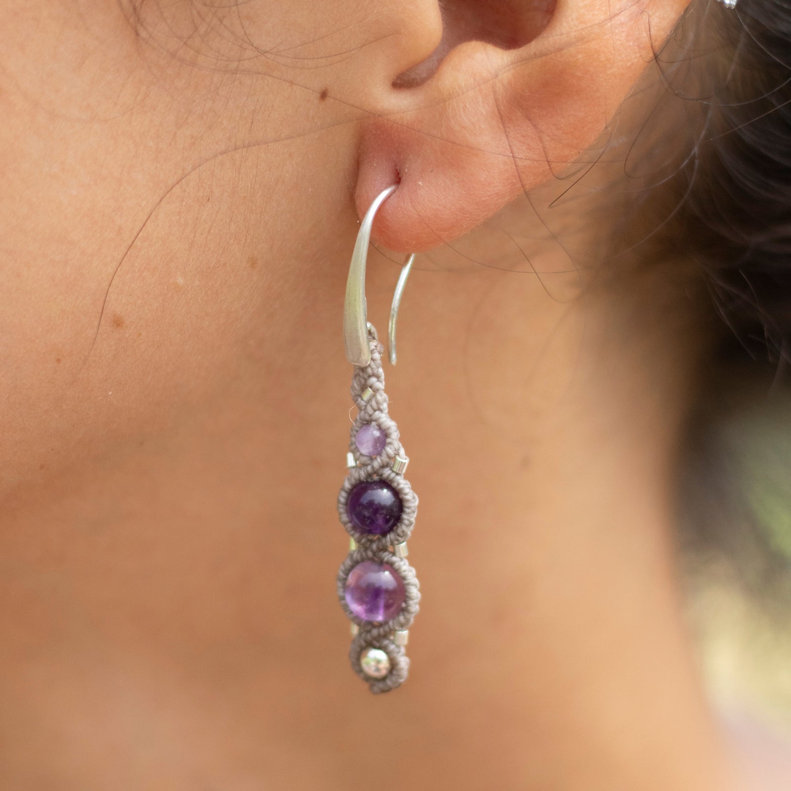 Pendientes de plata con Amatista