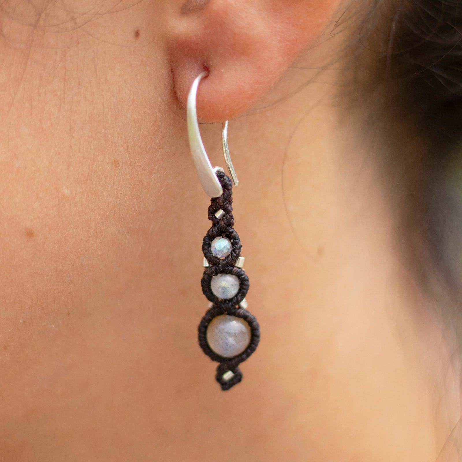 Pendientes de plata con Labradorita