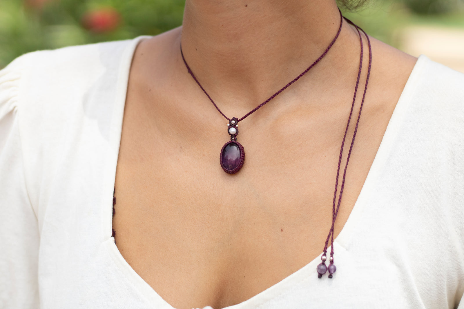 Collar de Amatista y Perlas