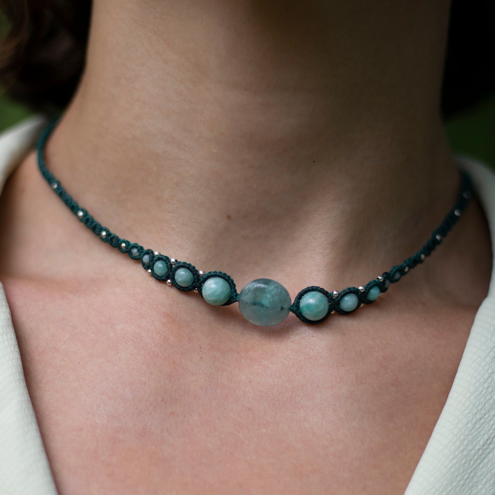 Choker de Fluorita, Amazonita y Labradorita