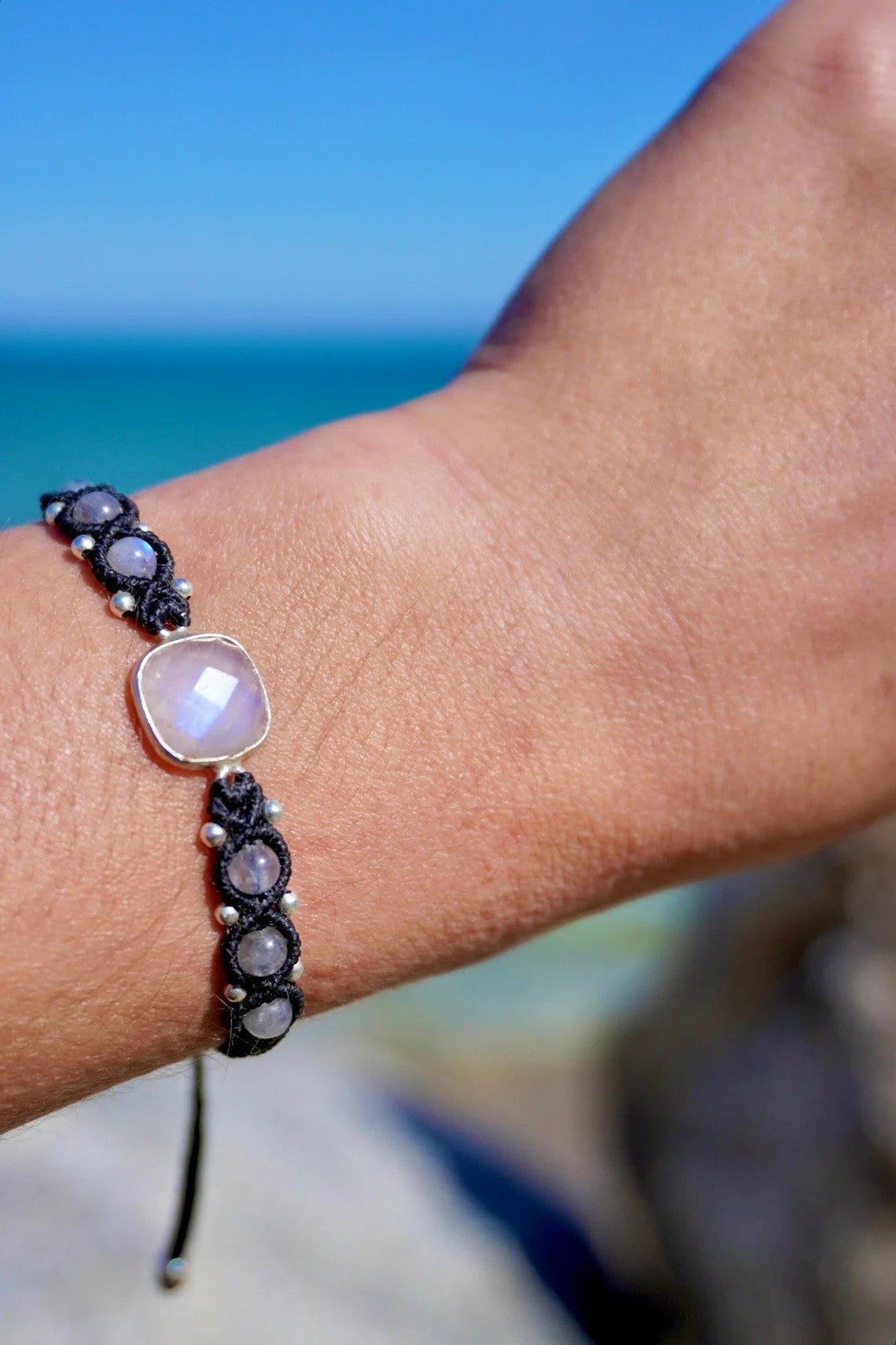 Pulsera de Piedra Lunar Arcoíris y Labradorita