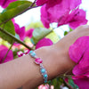 Pulsera de Rubí, Amazonita y Turquesa