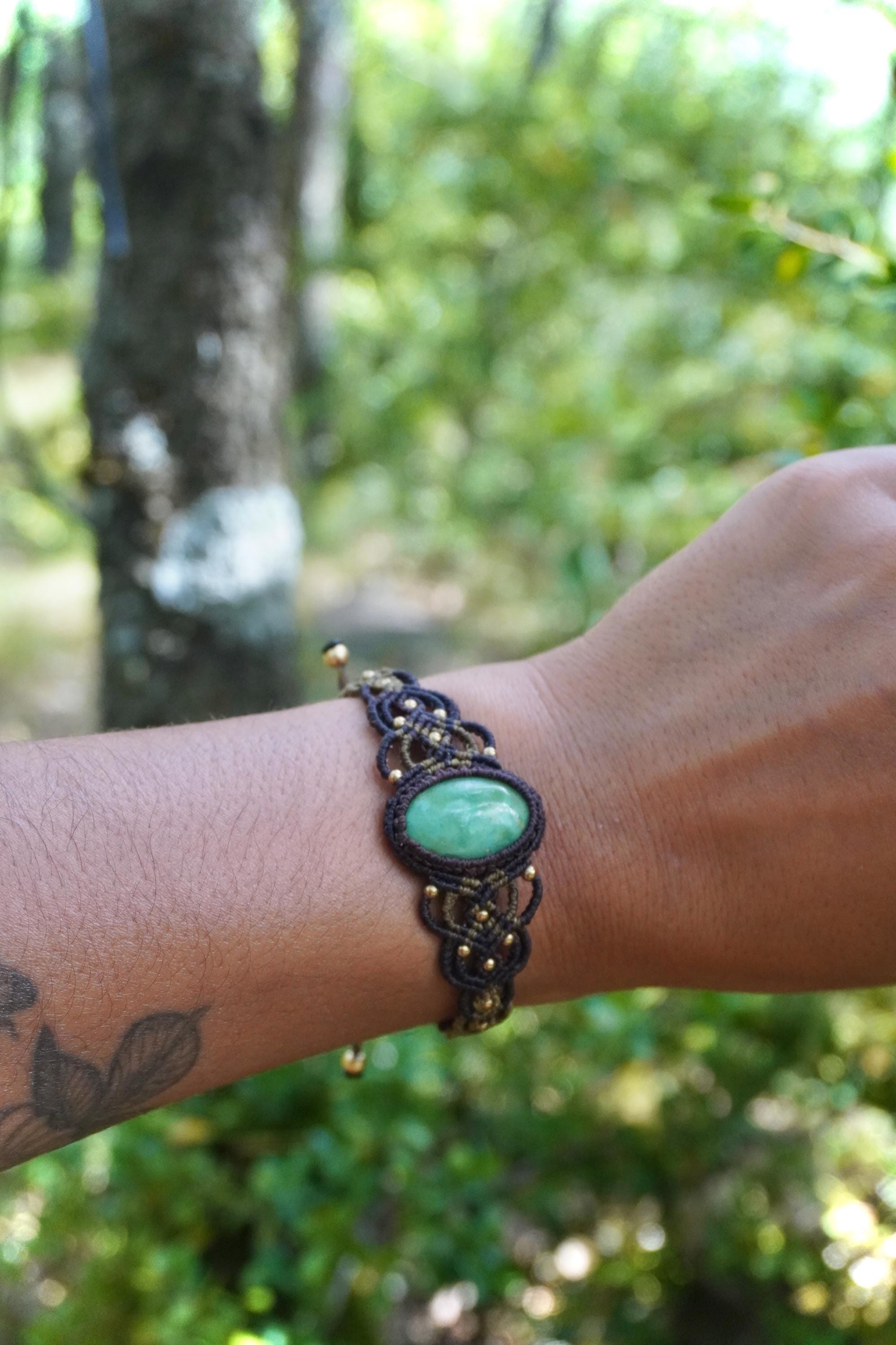 Brazalete Crisoprasa y bronce