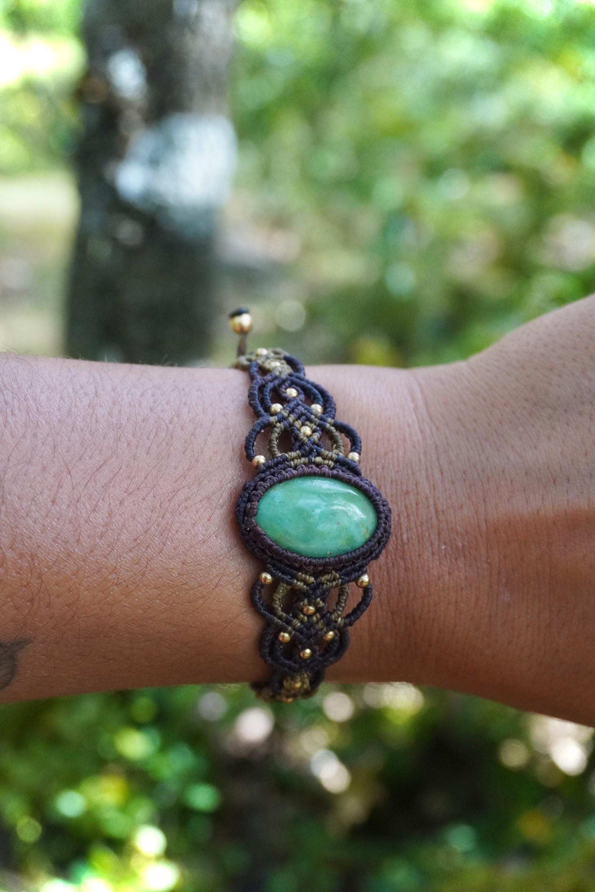 Brazalete Crisoprasa y bronce