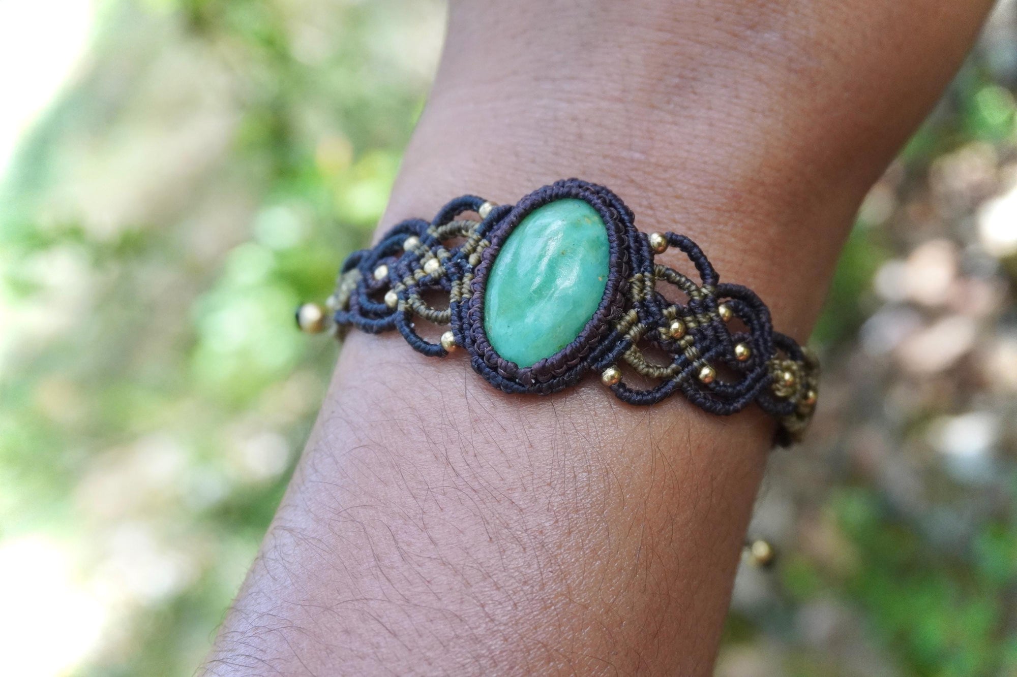 Brazalete Crisoprasa y bronce