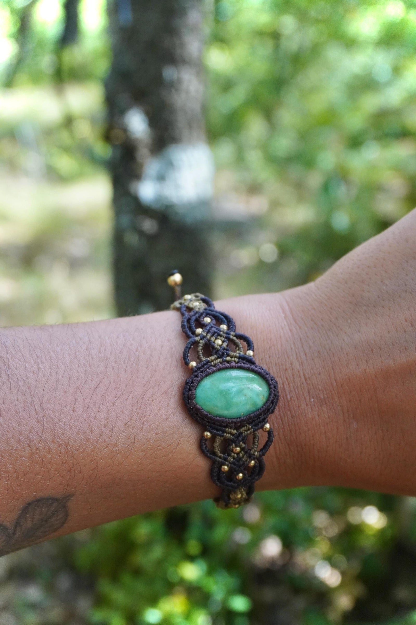 Brazalete Crisoprasa y bronce