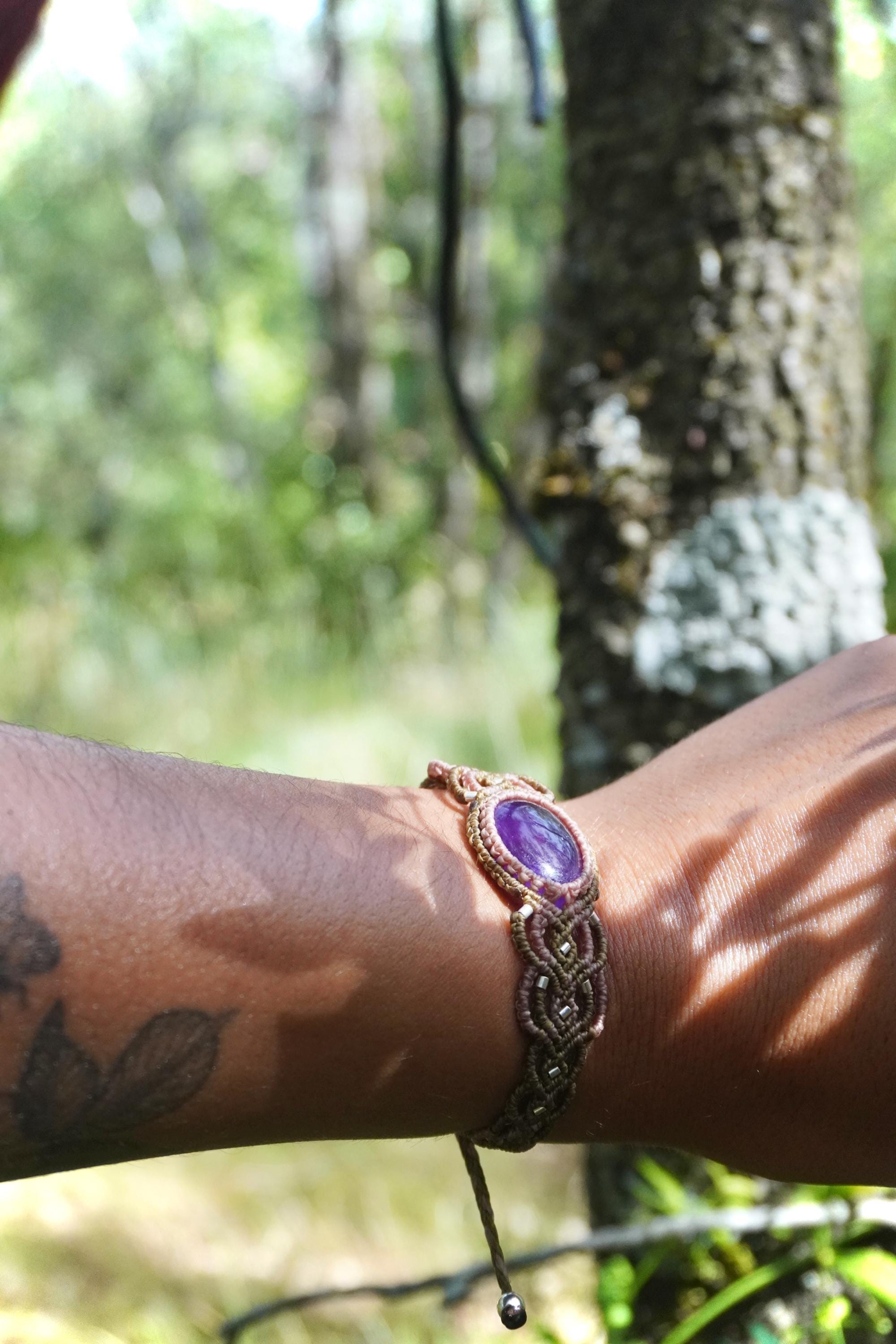 Brazalete de  Amatista y plata