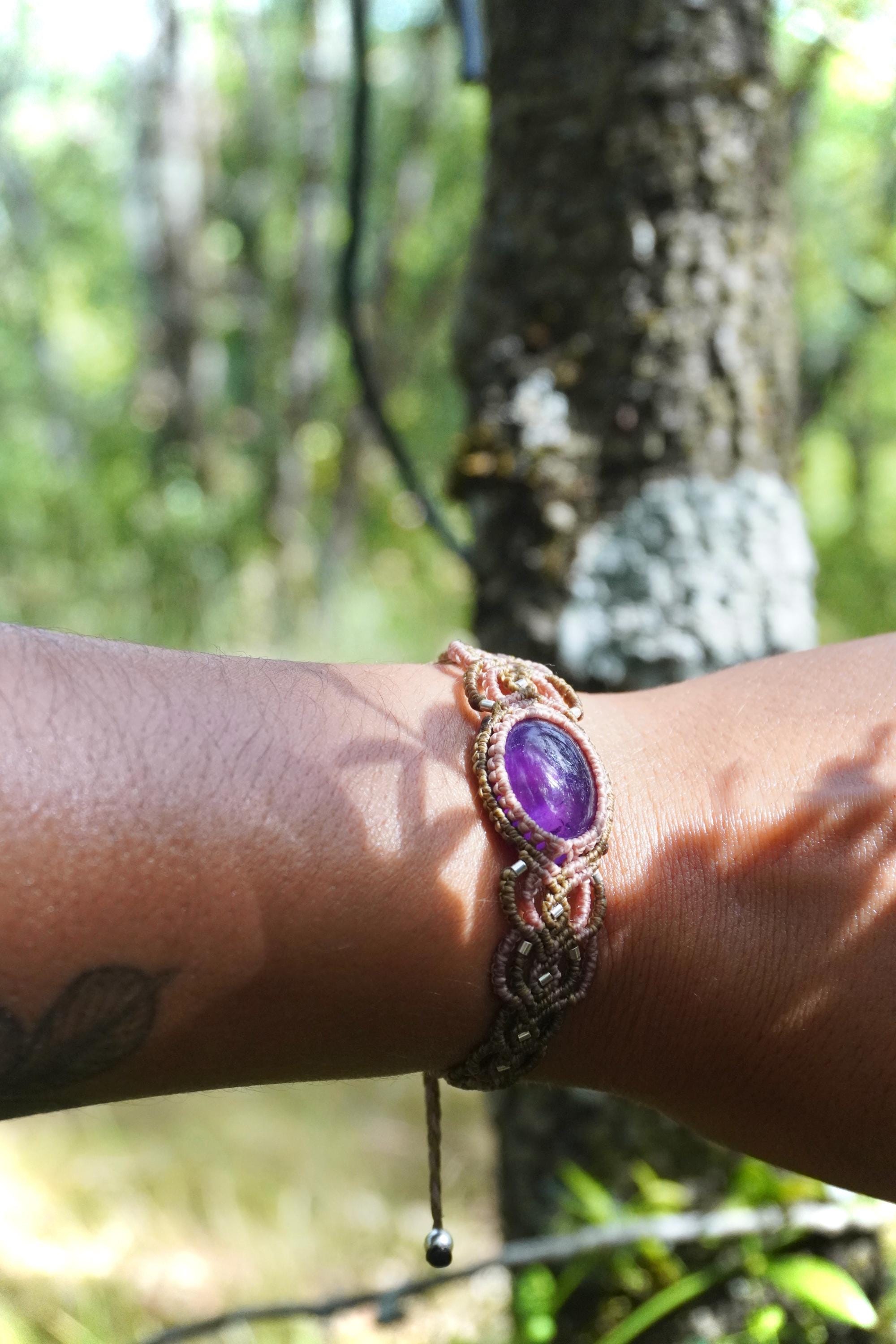 Brazalete de  Amatista y plata