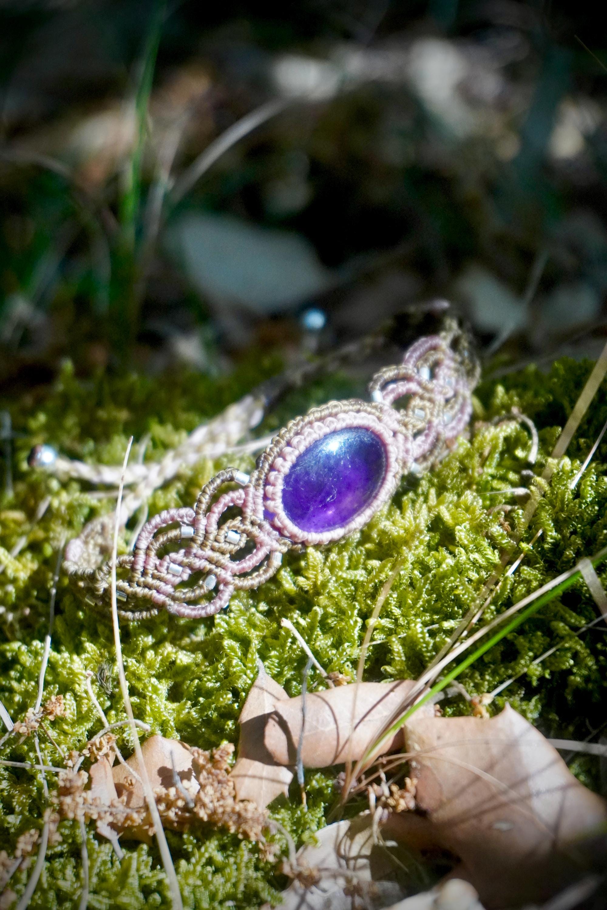Brazalete de  Amatista y plata