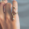 Anillo triple rombo en bronce