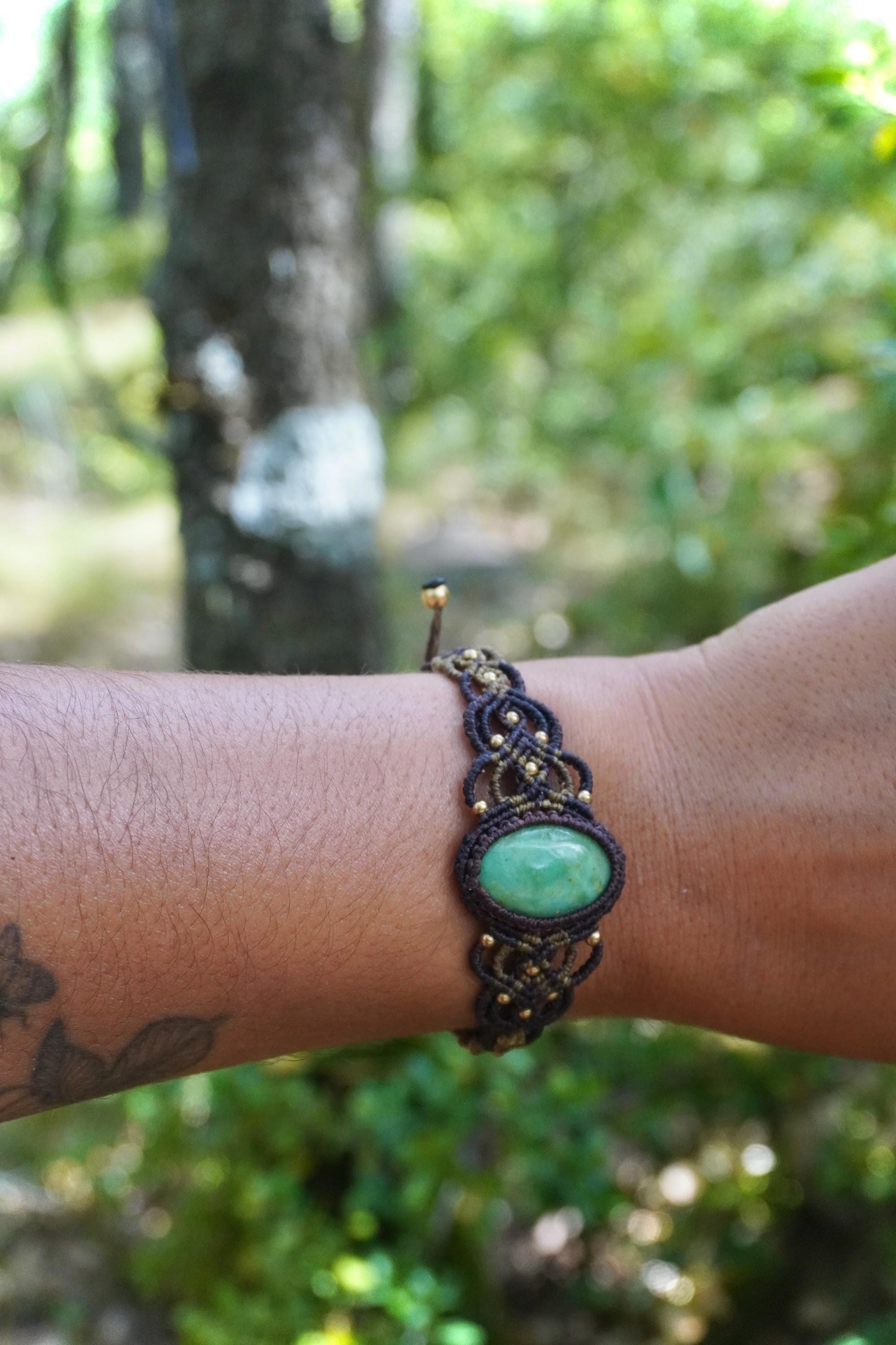 Brazalete Crisoprasa y bronce