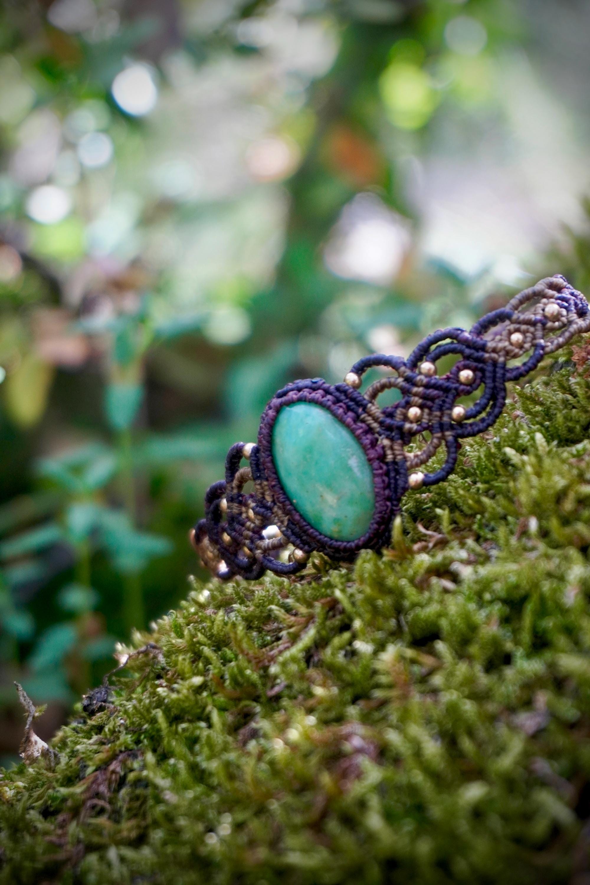 Brazalete Crisoprasa y bronce