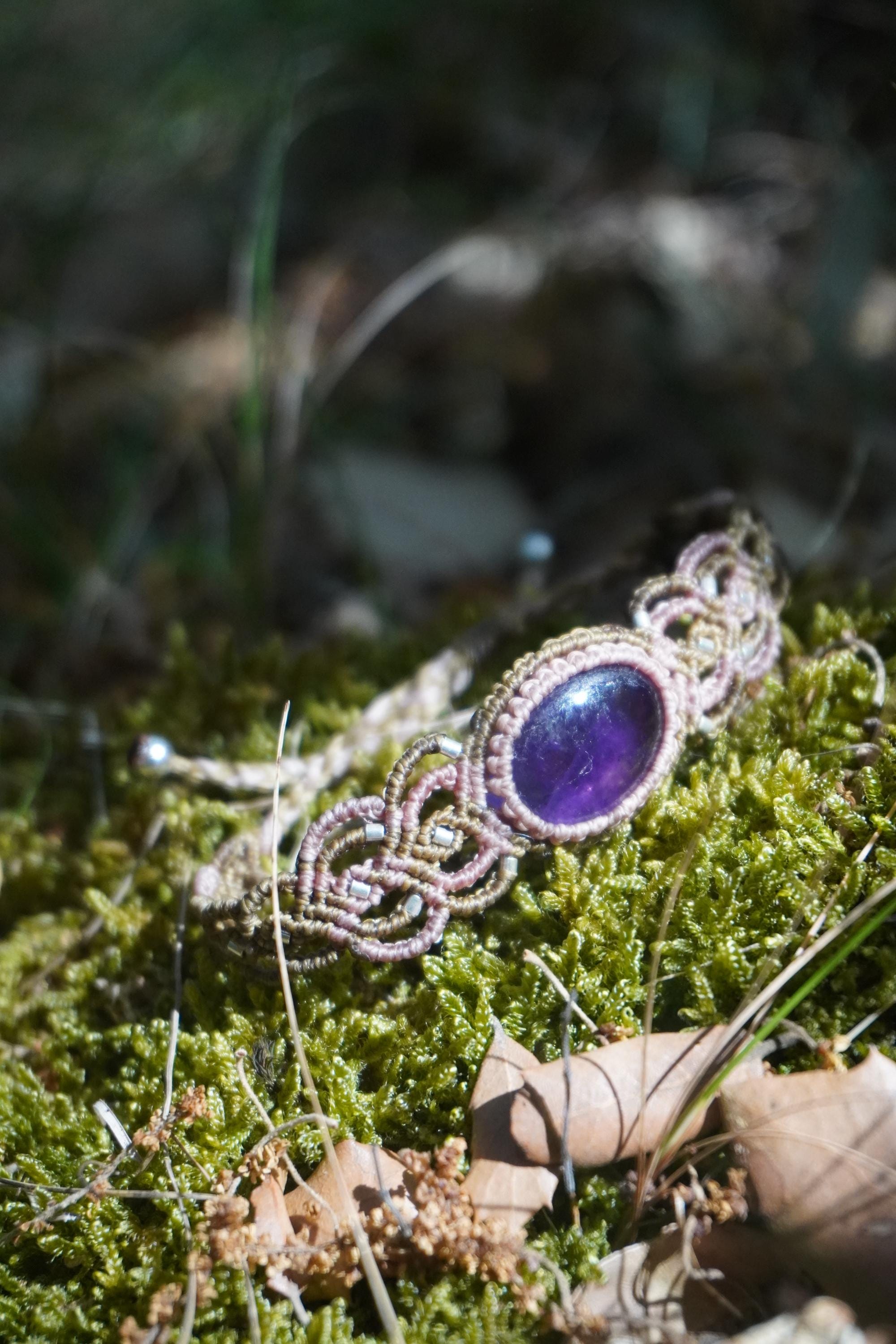 Brazalete de  Amatista y plata
