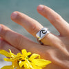 Anillo ola  en plata fina