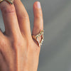 Anillo rombo puntudo en bronce