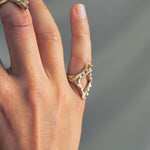 Anillo rombo puntudo en bronce